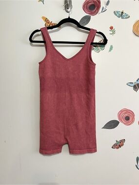 DYNAMIC Ribbed Tank Romper - Dusty Rose